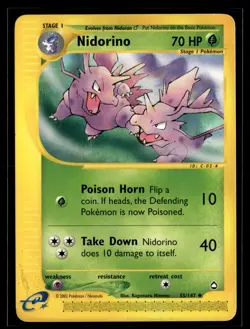 Nidorino 55/147 Aquapolis Uncommon Pokemon - Image 1
