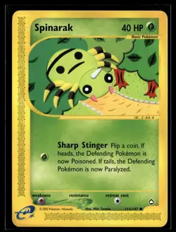 Spinarak 111/147 Aquapolis Common Pokemon - Image 1