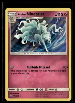 Alolan Ninetales 145/236 Cosmic Eclipse Rare Holo Pokemon - Image 1