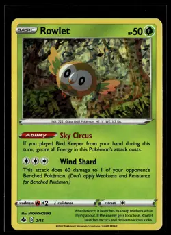 Rowlet 2/15 McDonald's Collection 2022 Pokemon - Image 1