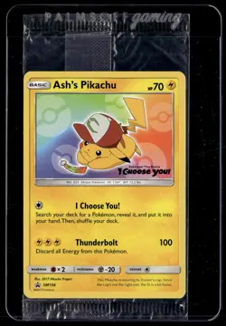 Ash's Pikachu SM108 SM Black Star Promos Promo Pokemon - Image 1