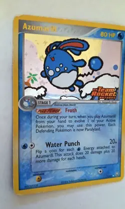 Azumarill 1/109 Pokemon Team Rocket Returns 2004 Reverse Holo Stamped - MP - Image 4