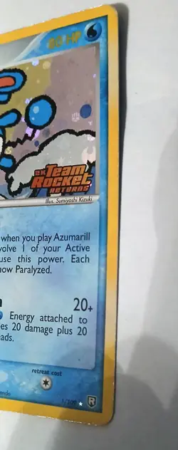 Azumarill 1/109 Pokemon Team Rocket Returns 2004 Reverse Holo Stamped - MP - Image 5