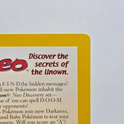 Pokemon TCG Neo Discovery Pichu Unown Insert 2001 WOTC Vintage Card NM - Image 4