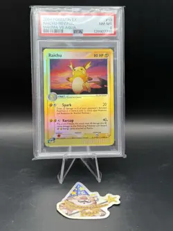 Pokemon Raichu EX Team Magma vs Team Aqua Reverse Holo Rare #13/95 PSA 8 - Image 1