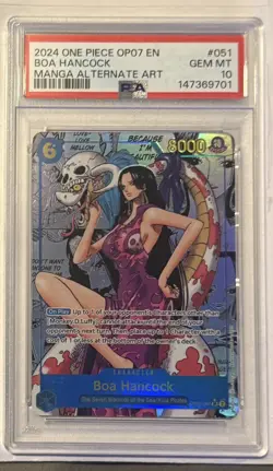 PSA 10 Boa Hancock Manga Alternate Art Rare #OP07-051 One Piece English - Image 3