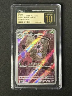 CGC 10 Pristine Lileep 104/102 AR Art Rare Stellar Miracle sv7 Pokemon Card - Image 1