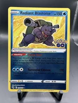 Pokemon TCG Radiant Blastoise Holo Card 018/078 Pokemon Go - Image 1