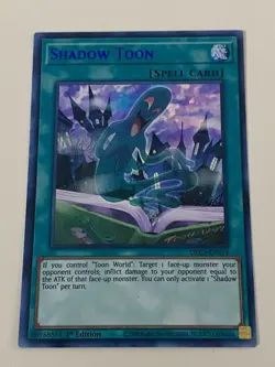 Yugioh - Shadow Toon x 3 - 1st Edition Super Rare Blue NM - Free Holo Card - B - Image 2