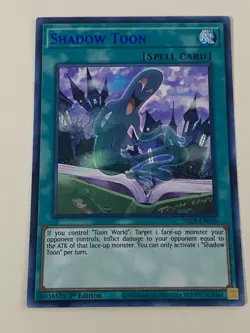 Yugioh - Shadow Toon x 3 - 1st Edition Super Rare Blue NM - Free Holo Card - B - Image 3