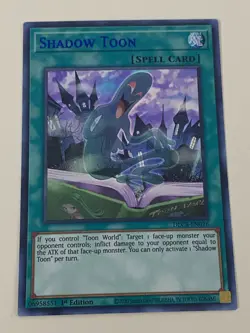 Yugioh - Shadow Toon x 3 - 1st Edition Super Rare Blue NM - Free Holo Card - B - Image 4