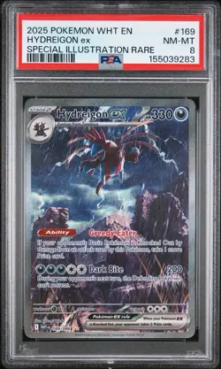 2025 POKEMON WHT EN-WHITE FLARE SPECIAL ILLUSTRATION RARE HYDREIGON EX PSA 8 - Image 1