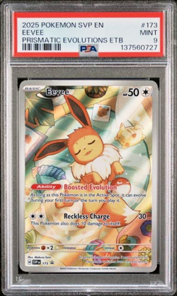 Eevee SVP173 Illustration Rare Prismatic Evolutions ETB Promo PSA 9 Pokemon #173 - Image 1