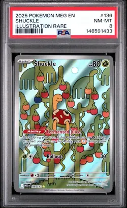 2025 POKEMON MEG EN-MEGA EVOLUTION ILLUSTRATION RARE #136 SHUCKLE PSA 8 - Image 1