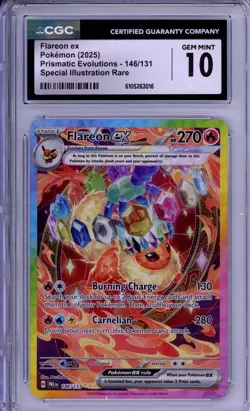 FLAREON EX 2025 POKEMON PRISMATIC EVOLUTIONS 146/131 SPECIAL ILLUSTRATION RARE - Image 1