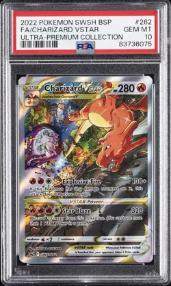 2022 POKEMON SWSH BLACK STAR PROMO #262 FULL ART/CHARIZARD VSTAR PSA 10 - Image 1