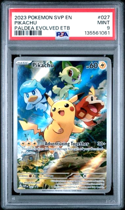 Pokemon Pikachu SVP En Paldea Evolved ETB Promo #027 PSA 9 Mint SVP027 2023 - Image 1