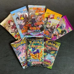 Pokemon TCG - Assorted Pokemon & Naruto TCG Booster Pack Lot - New/Sealed - Image 1