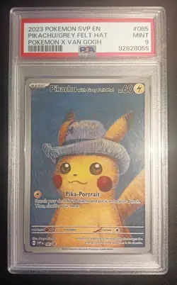 2023 SVP Pokemon X Van Gogh Promo #085 Pikachu With Grey Felt Hat PSA 9 - Image 1