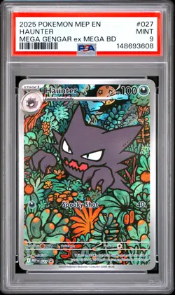 2025 POKEMON MEP EN-ME BLACK STAR PROMO #027 HAUNTER PSA 9 - Image 1