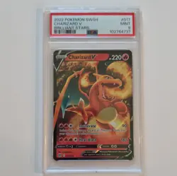 Pokemon TCG Charizard V Holo Ultra Rare 017/172 Brilliant Stars 2022 PSA 9 - Image 1