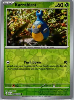 Karrablast 009/159 Common Journey Together Pokemon Reverse Holo Lightly Played - Image 1
