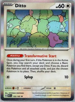 Ditto 132/165 Rare 151 Pokemon Holo Lightly Played - Image 1