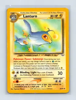 Lanturn 32/64 Uncommon Neo Revelation Pokemon Unlimited Lightly Played - Image 1
