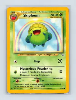 Skiploom 52/64 Common Neo Revelation Pokemon Unlimited Lightly Played - Image 1