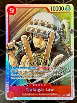 Trafalgar Law OP14-009 One Piece The Azure Sea's Seven SR Foil NM - Image 1
