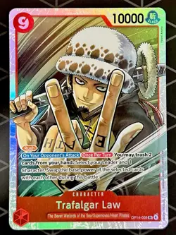 Trafalgar Law OP14-009 One Piece The Azure Sea's Seven SR Foil NM - Image 2