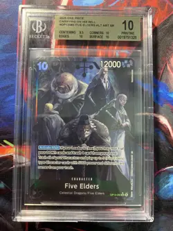 One Piece OP13-082 Five Elders (Alt Art) BGS 10 Pristine Carrying On His Will - Image 1