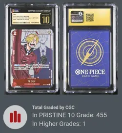 CGC 10 PRISTINE 2022 ONE PIECE SANJI JPN 25TH MANGA ALTERNATE ART - Image 1