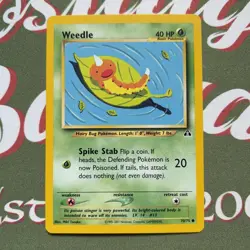 Pokemon TCG Weedle Neo Discovery 70/75 Regular Vintage 2000 Card Miki Tanaka Art - Image 1