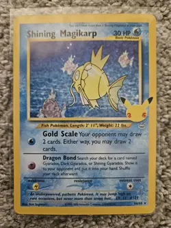Pokemon Celebrations 25th Anniversary Shining Magikarp Holo Card 66/64 - Image 1