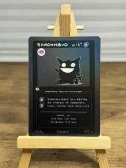 Shadowbud (Gengar) 6/7 - 1st Edition Pokederp First Print Fan Art - Pokemon Card - Image 1
