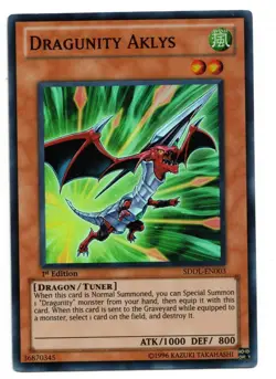 Yu-Gi-Oh Card: Dragunity Aklys SDDL-EN003 Super Rare 1st Edition! NM - Image 1