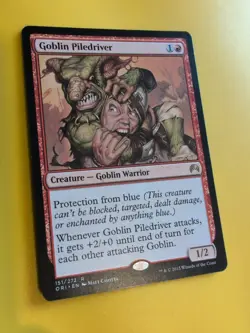 Goblin Piledriver. Origins. Goblin Warrior Magic the Gathering Card. - Image 3