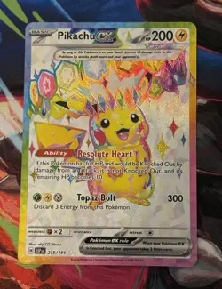 Pokemon Pikachu ex 219/191: Surging Sparks Ultra Rare Holo Full Art. NM Pokemon - Image 1