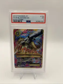 Pokemon M Blastoise EX XY Evolutions Full Art #102 PSA 1 - Image 1