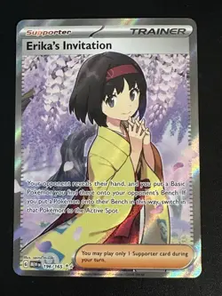 Erika's Invitation 196/165 Pokemon 151 Full Art Ultra Rare Holo NM - Image 1