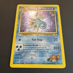 Pokemon Misty's Seadra Holo Rare Gym Heroes 9/132 Stage 1 70HP 2000 English - Image 2