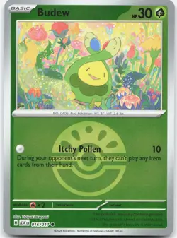 Budew (Friend Ball) 016/217 Common Ascended Heroes Pokemon Reverse Holo NM/M - Image 1