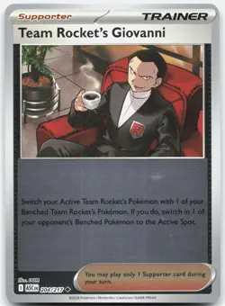 Team Rocket's Giovanni 204/217 Ascended Heroes Pokemon Reverse Holo NM/M - Image 1