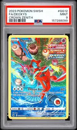 2023 POKEMON SWORD & SHIELD CROWN ZENITH #GG12 FULL ART/DEOXYS PSA 9 - Image 1