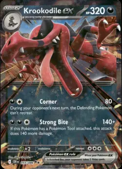 Krookodile ex 2026 Pokemon Chaos Rising Double Rare Card 055/086 NM - Image 1