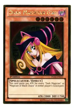 Yu-Gi-Oh Card: Dark Magician Girl PGLD-EN033 Gold Rare 1st Edition! EX - Image 1