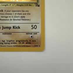 Hitmonlee 7/62 | Fossil Unlimited | Holo | Pokemon Card TCG - Image 4