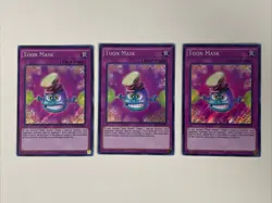 Yugioh - Toon Mask x 3 - DRL2 - 1st Edition Secret Rare - Plus Free Holo Card - Image 1
