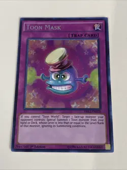 Yugioh - Toon Mask x 3 - DRL2 - 1st Edition Secret Rare - Plus Free Holo Card - Image 2